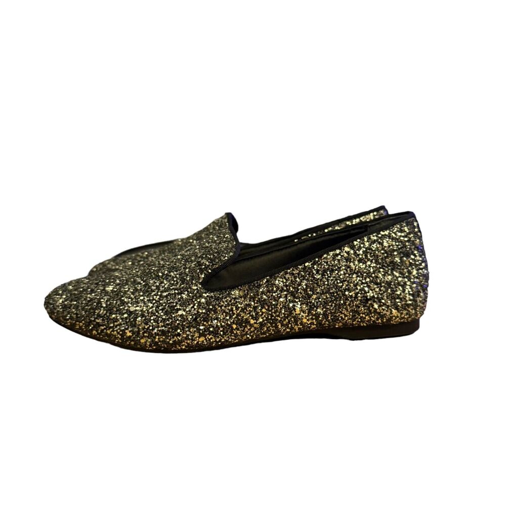 Birdies The Starling Glitter Ballet Flats Women's 5.5 Gunmetal Gray Black Shoes